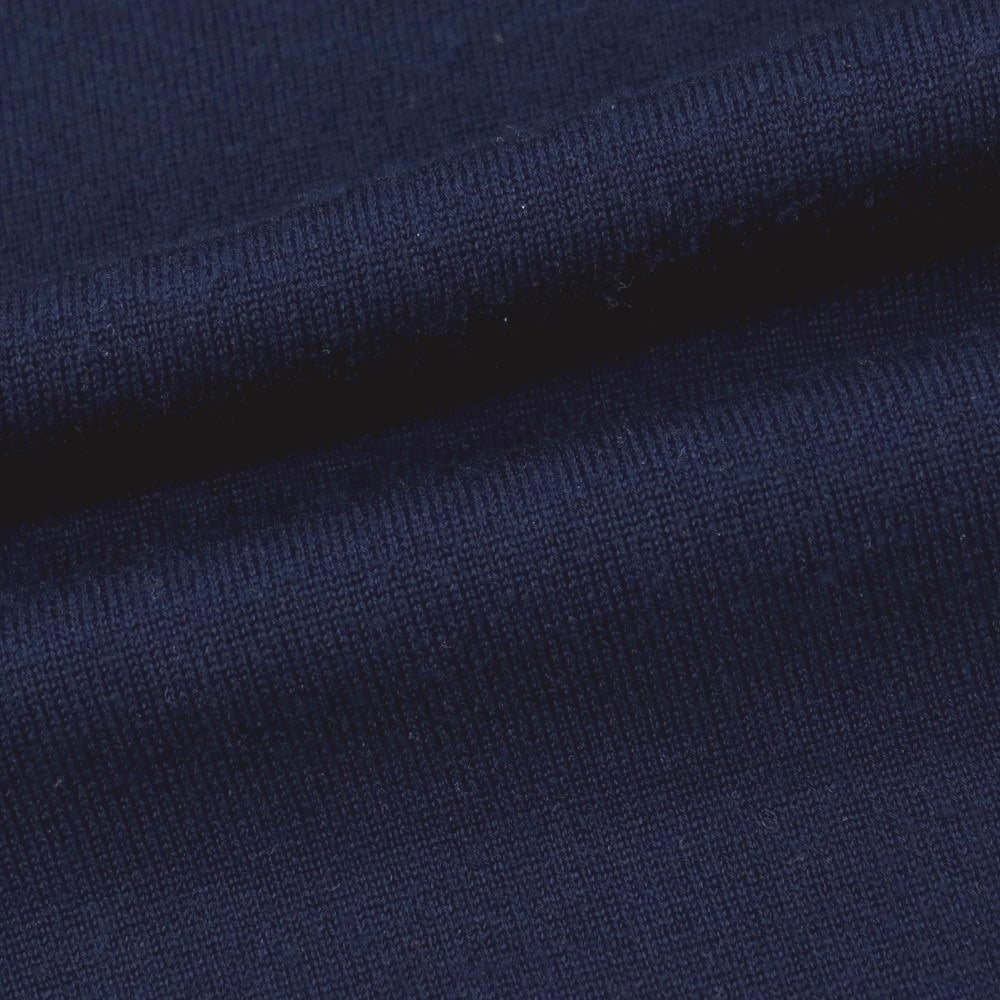 【中古】バーニーズニューヨーク BARNEYS NEWYORK ウールアクリルコットン クルーネック プルオーバーニット ネイビー【サイズL】【 状態ランクC 】【 メンズ 】