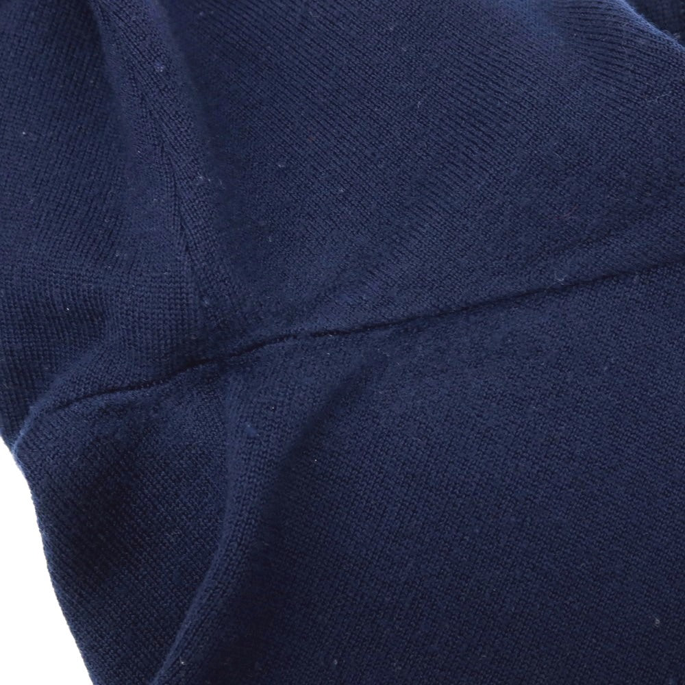 【中古】バーニーズニューヨーク BARNEYS NEWYORK ウールアクリルコットン クルーネック プルオーバーニット ネイビー【サイズL】【 状態ランクC 】【 メンズ 】