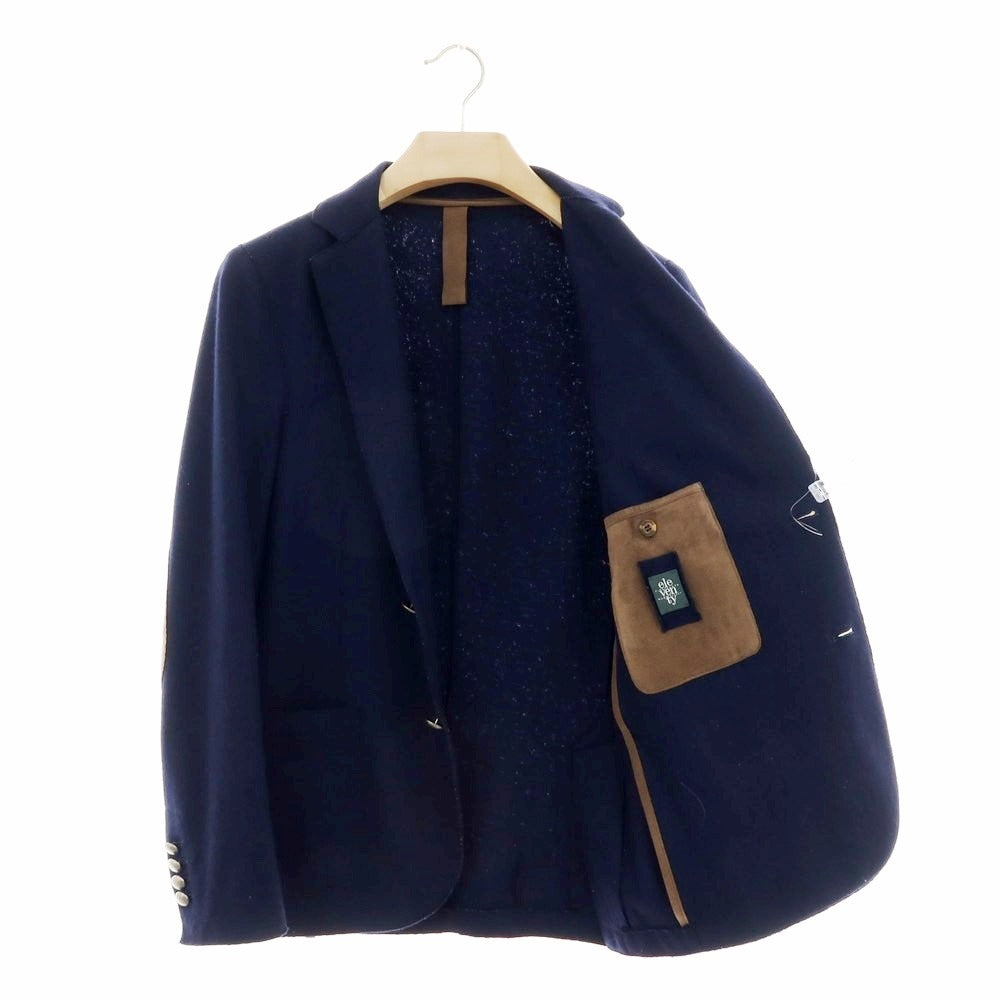 【中古】イレブンティ eleventy ウールジャージー テーラードジャケット ネイビー【サイズ44】【 状態ランクD 】【 メンズ 】