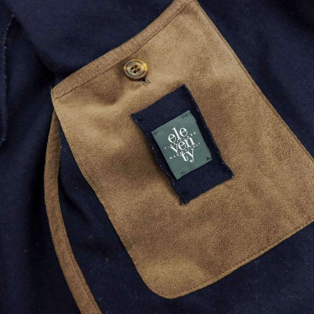 【中古】イレブンティ eleventy ウールジャージー テーラードジャケット ネイビー【サイズ44】【 状態ランクD 】【 メンズ 】