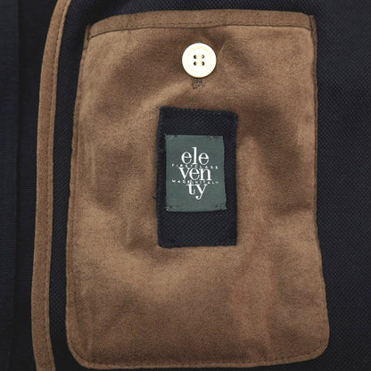 【中古】イレブンティ eleventy コットンポリエステル ジャージー 2B テーラードジャケット ネイビー【サイズ42 8R】【 状態ランクB 】【 メンズ 】