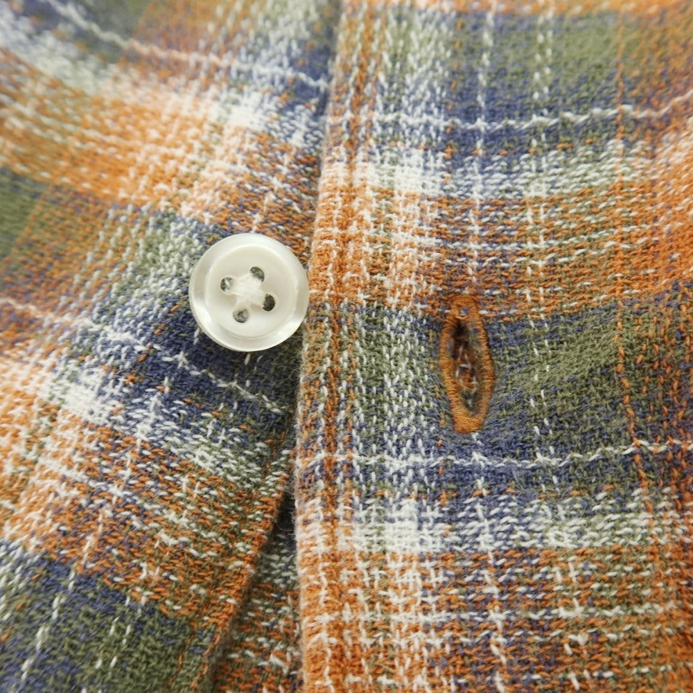 【中古】シュプリーム Supreme 2022年春夏 Plaid S/S Shirt コットン チェック 半袖シャツ オレンジxオリーブ【サイズS】【 状態ランクB 】【 メンズ 】