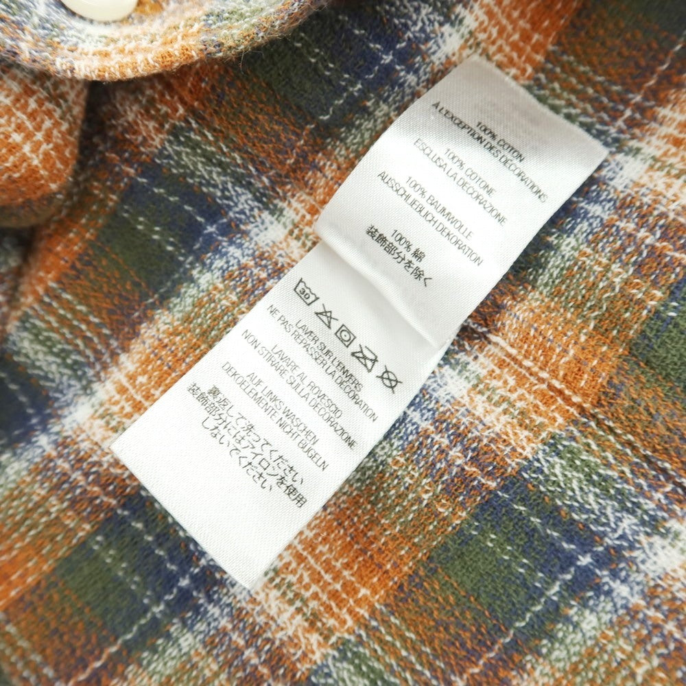 【中古】シュプリーム Supreme 2022年春夏 Plaid S/S Shirt コットン チェック 半袖シャツ オレンジxオリーブ【サイズS】【 状態ランクB 】【 メンズ 】