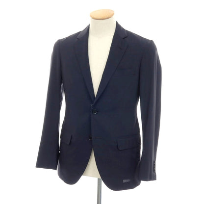 【中古】トゥモローランド TOMORROWLAND PILGRIM ウールシルク 2B テーラードジャケット ネイビー【サイズ42】【 状態ランクC 】【 メンズ 】