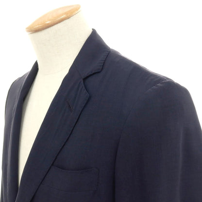 【中古】トゥモローランド TOMORROWLAND PILGRIM ウールシルク 2B テーラードジャケット ネイビー【サイズ42】【 状態ランクC 】【 メンズ 】