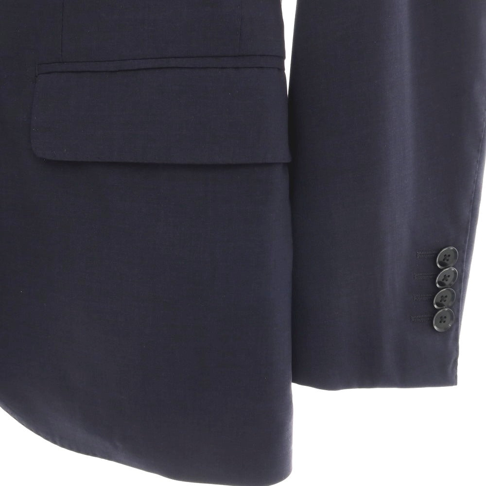 【中古】トゥモローランド TOMORROWLAND PILGRIM ウールシルク 2B テーラードジャケット ネイビー【サイズ42】【 状態ランクC 】【 メンズ 】