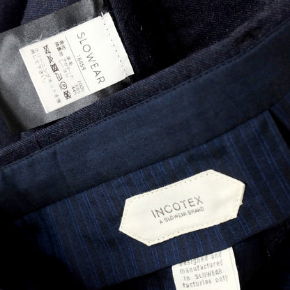 【中古】インコテックス INCOTEX ウール ドレススラックスパンツ ネイビー【サイズ44】【 状態ランクB 】【 メンズ 】