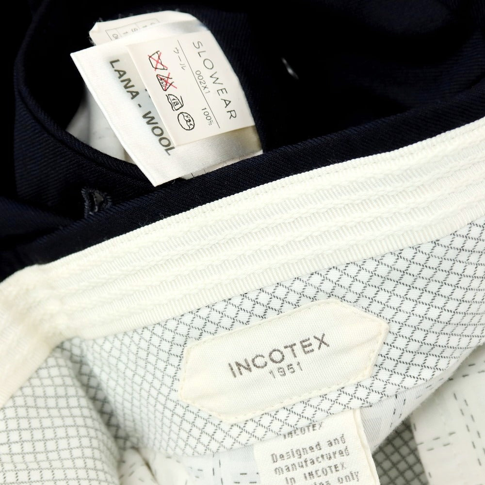 【中古】インコテックス INCOTEX ウール ドレススラックスパンツ ネイビー【サイズ44】【 状態ランクC 】【 メンズ 】[APD]