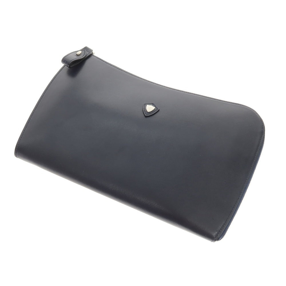 【中古】シャンボール セリエ CHAMBORD SELLIER レザー クラッチバッグ ネイビー【 状態ランクB 】【 メンズ 】