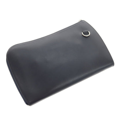 【中古】シャンボール セリエ CHAMBORD SELLIER レザー クラッチバッグ ネイビー【 状態ランクB 】【 メンズ 】