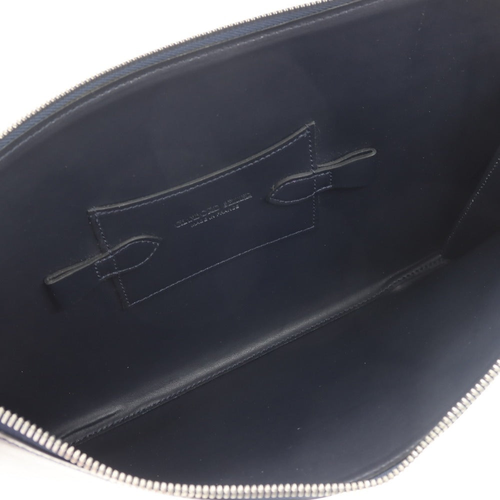 【中古】シャンボール セリエ CHAMBORD SELLIER レザー クラッチバッグ ネイビー【 状態ランクB 】【 メンズ 】