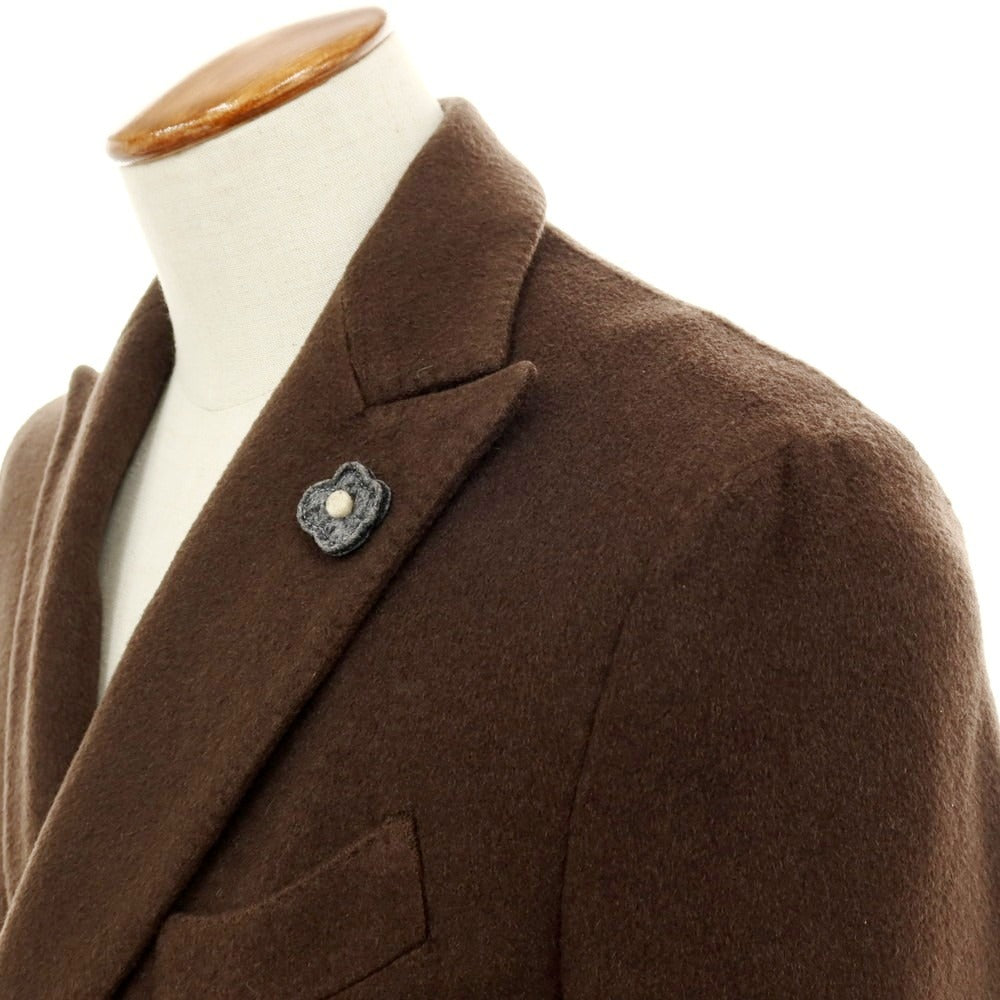 【中古】ラルディーニ LARDINI カシミヤ ダブルブレストコート ブラウン【サイズ46】【 状態ランクB 】【 メンズ 】[APD]