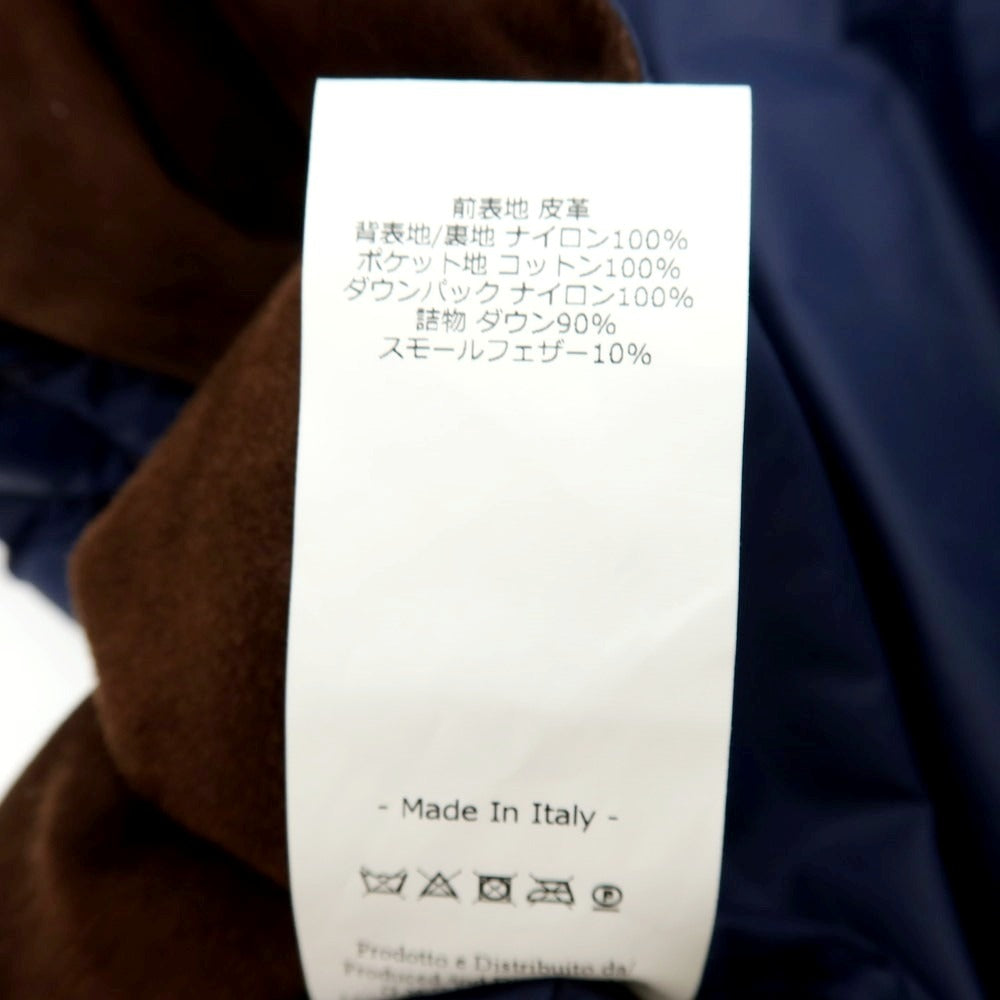 【中古】サマス SAMAS スエード ナイロン ダウンベスト ブラウンxネイビー【サイズ44】【 状態ランクC 】【 メンズ 】[APD]