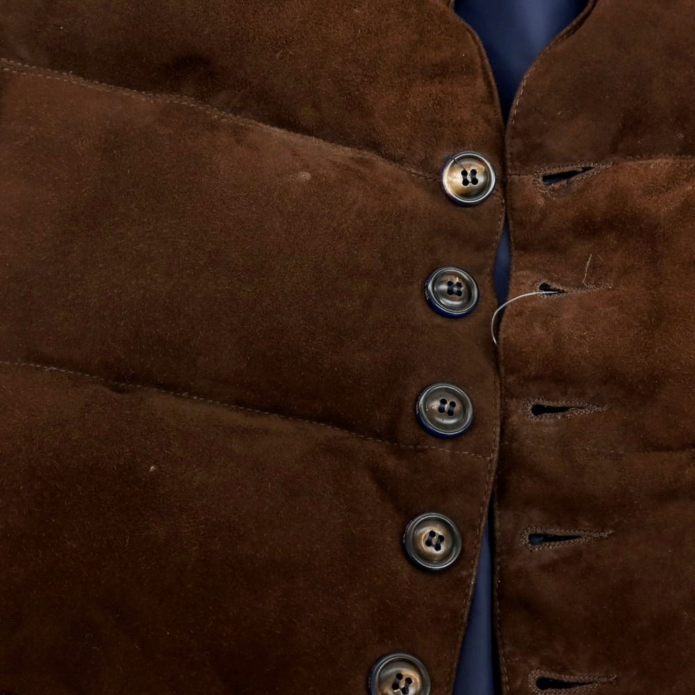 【中古】サマス SAMAS スエード ナイロン ダウンベスト ブラウンxネイビー【サイズ44】【 状態ランクC 】【 メンズ 】