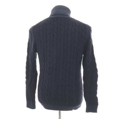 【中古】バフィー BAFY ガーメントダイ ケーブル編み ウール タートルネック プルオーバーニット ネイビー【サイズ44】【 状態ランクC 】【 メンズ 】