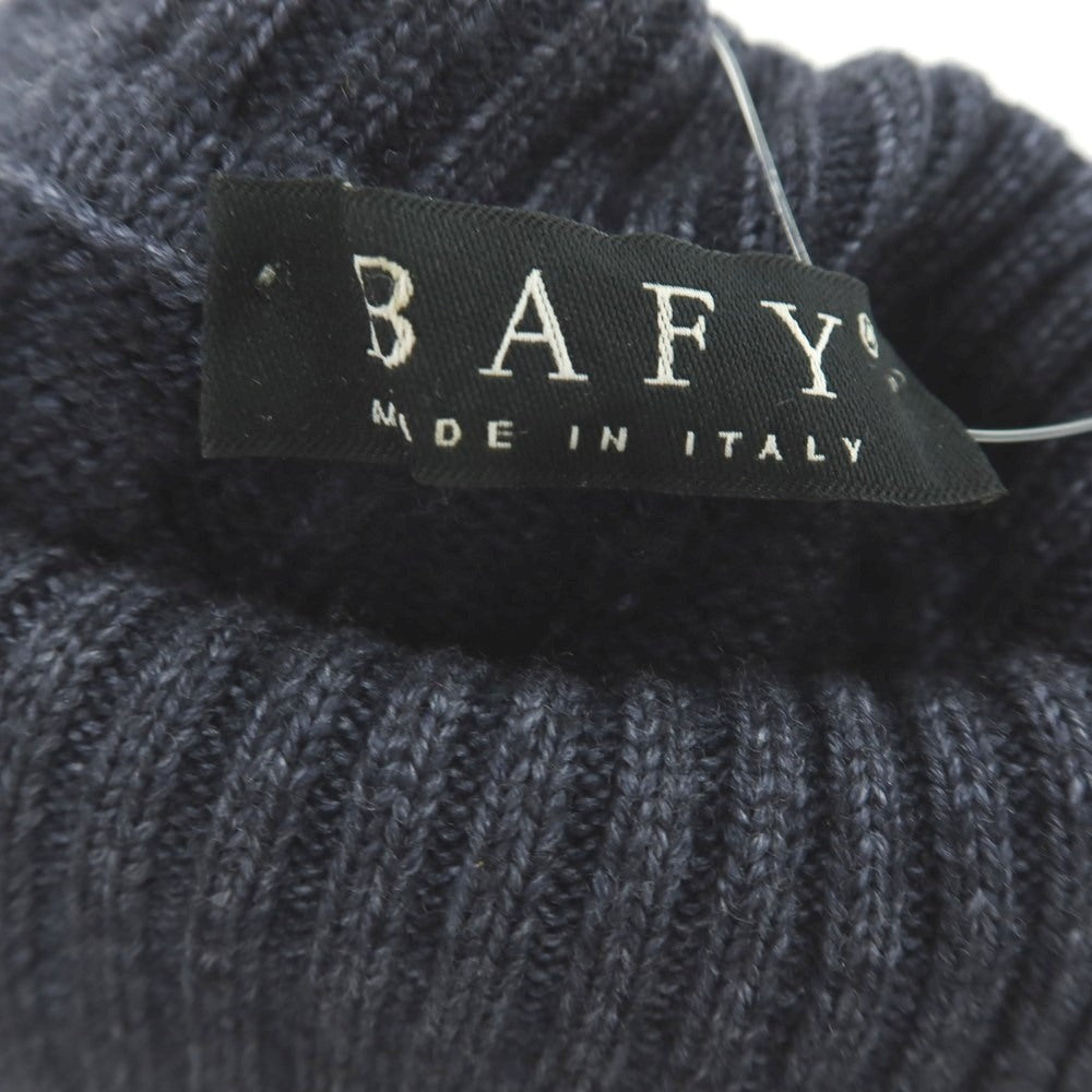 【中古】バフィー BAFY ガーメントダイ ケーブル編み ウール タートルネック プルオーバーニット ネイビー【サイズ44】【 状態ランクC 】【 メンズ 】[APD]