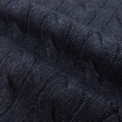 【中古】バフィー BAFY ガーメントダイ ケーブル編み ウール タートルネック プルオーバーニット ネイビー【サイズ44】【 状態ランクC 】【 メンズ 】