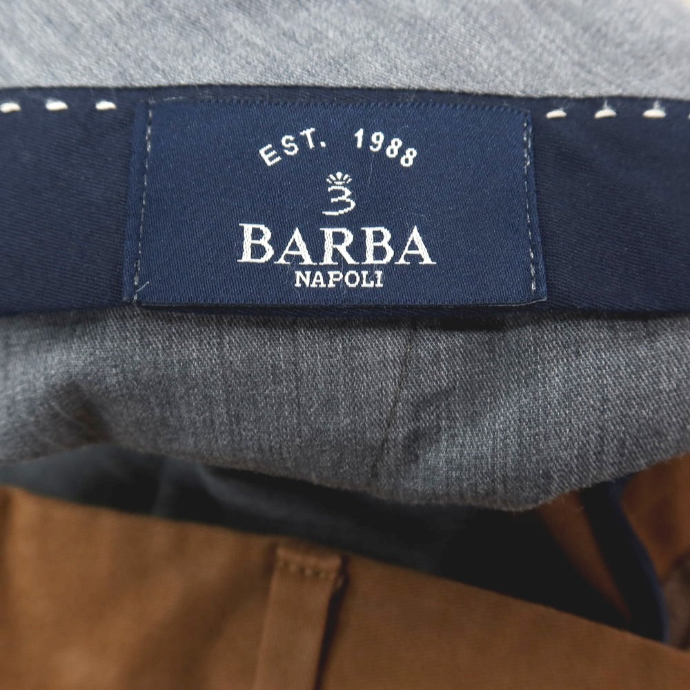 【中古】バルバ BARBA ストレッチ ツイルコットン カジュアルスラックスパンツ ブラウン【サイズ46】【 状態ランクC 】【 メンズ 】
