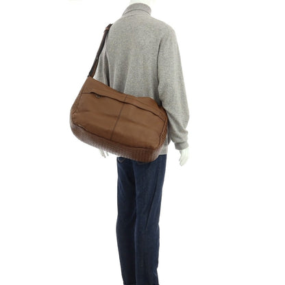 【中古】ボッテガヴェネタ BOTTEGAVENETA ショルダーバッグ ブラウン【 状態ランクC 】【 メンズ 】