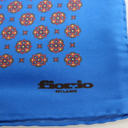 【中古】フィオリオ FIORIO シルク スカーフ ブルーxマルチカラー【 状態ランクB 】【 メンズ 】
