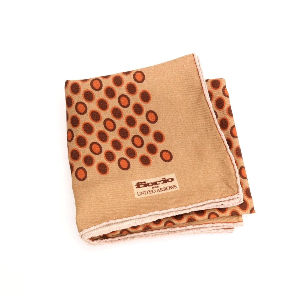 【中古】フィオリオ FIORIO ウールシルク スカーフ ベージュブラウンxオレンジ【 状態ランクB 】【 メンズ 】