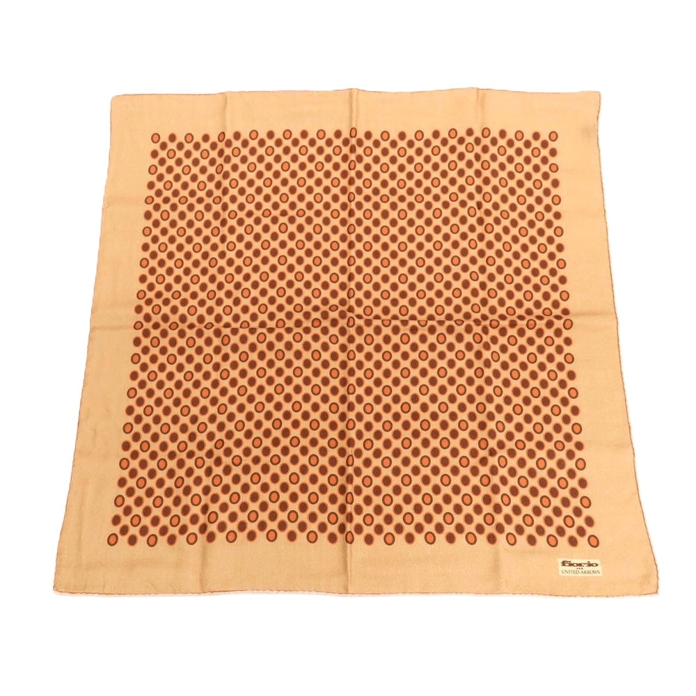 【中古】フィオリオ FIORIO ウールシルク スカーフ ベージュブラウンxオレンジ【 状態ランクB 】【 メンズ 】