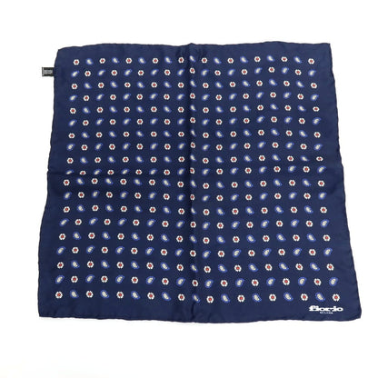 【中古】フィオリオ FIORIO シルク ポケットチーフ ネイビーxマルチカラー【 状態ランクB 】【 メンズ 】