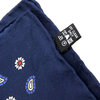 【中古】フィオリオ FIORIO シルク ポケットチーフ ネイビーxマルチカラー【 状態ランクB 】【 メンズ 】