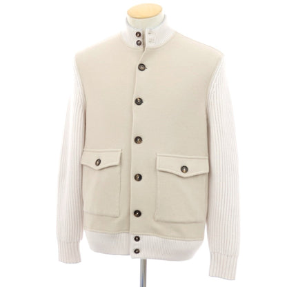 【中古】イレブンティ eleventy ウール ニット切替スイングトップ ベージュxペールピンク【サイズS】【 状態ランクB 】【 メンズ 】