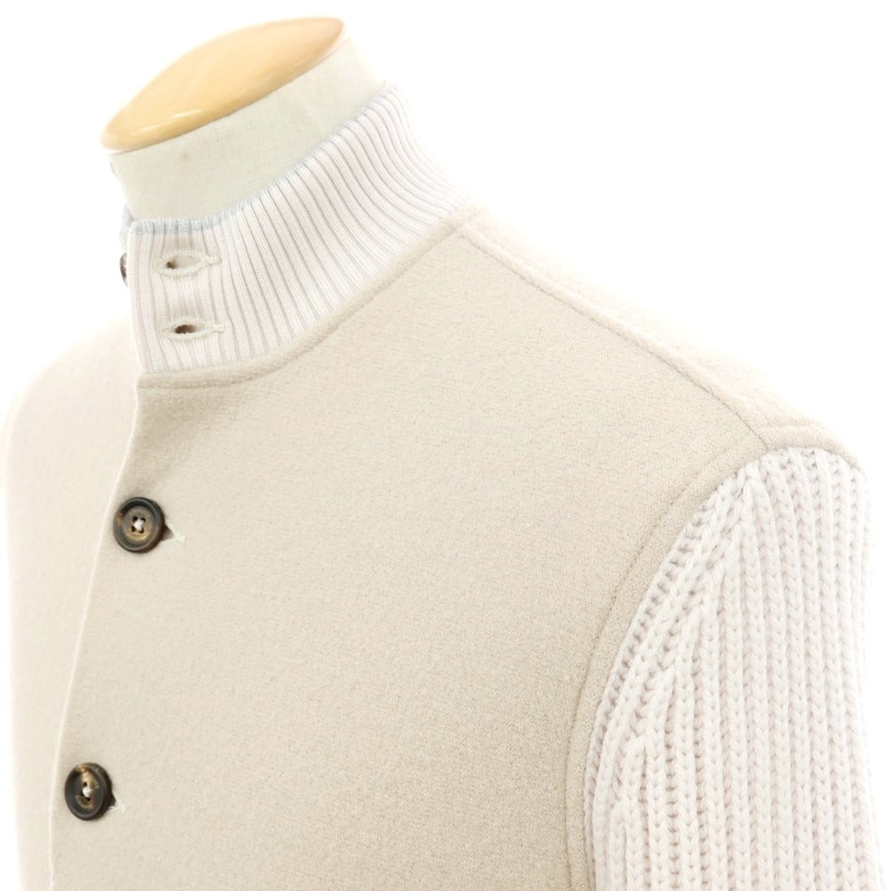 【中古】イレブンティ eleventy ウール ニット切替スイングトップ ベージュxペールピンク【サイズS】【 状態ランクB 】【 メンズ 】