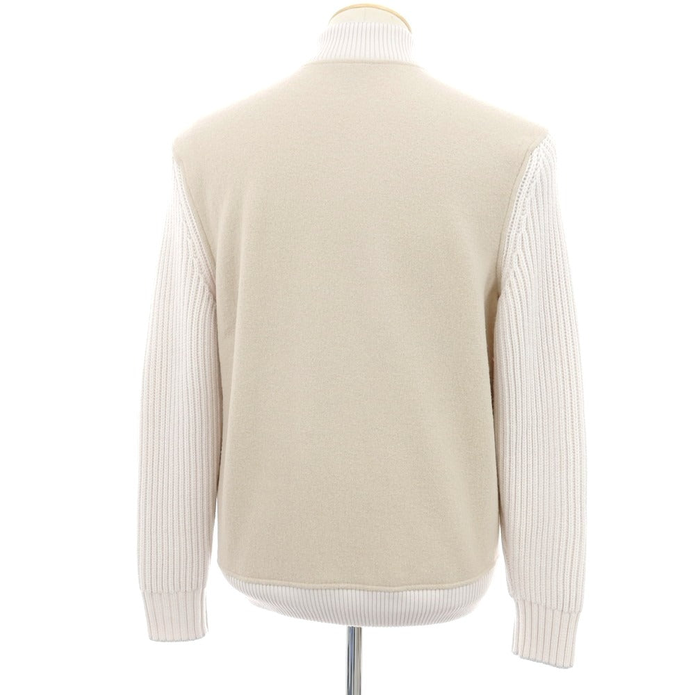 【中古】イレブンティ eleventy ウール ニット切替スイングトップ ベージュxペールピンク【サイズS】【 状態ランクB 】【 メンズ 】