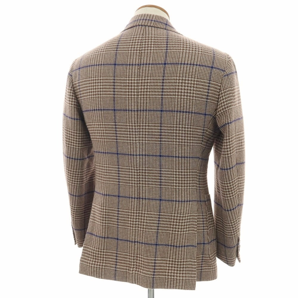 【中古】スティレ ラティーノ STILE LATINO ウールコットン チェック テーラードジャケット ブラウンxネイビー系【サイズ48】【 状態ランクB 】【 メンズ 】