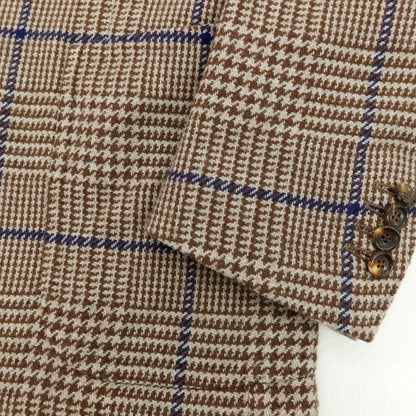 【中古】スティレ ラティーノ STILE LATINO ウールコットン チェック テーラードジャケット ブラウンxネイビー系【サイズ48】【 状態ランクB 】【 メンズ 】