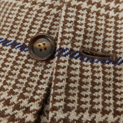 【中古】スティレ ラティーノ STILE LATINO ウールコットン チェック テーラードジャケット ブラウンxネイビー系【サイズ48】【 状態ランクB 】【 メンズ 】