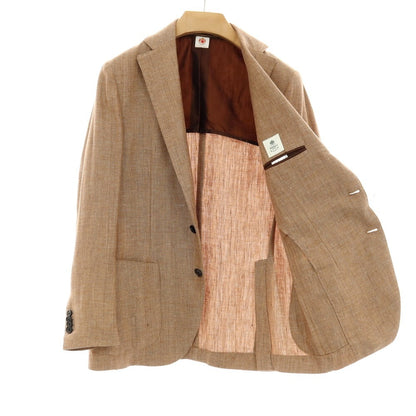 【中古】ルイジ ボレッリ Luigi Borrelli PROCIDA リネンウール ヘリンボーン 3B テーラードジャケット ブラウン【サイズ46】【 状態ランクB 】【 メンズ 】