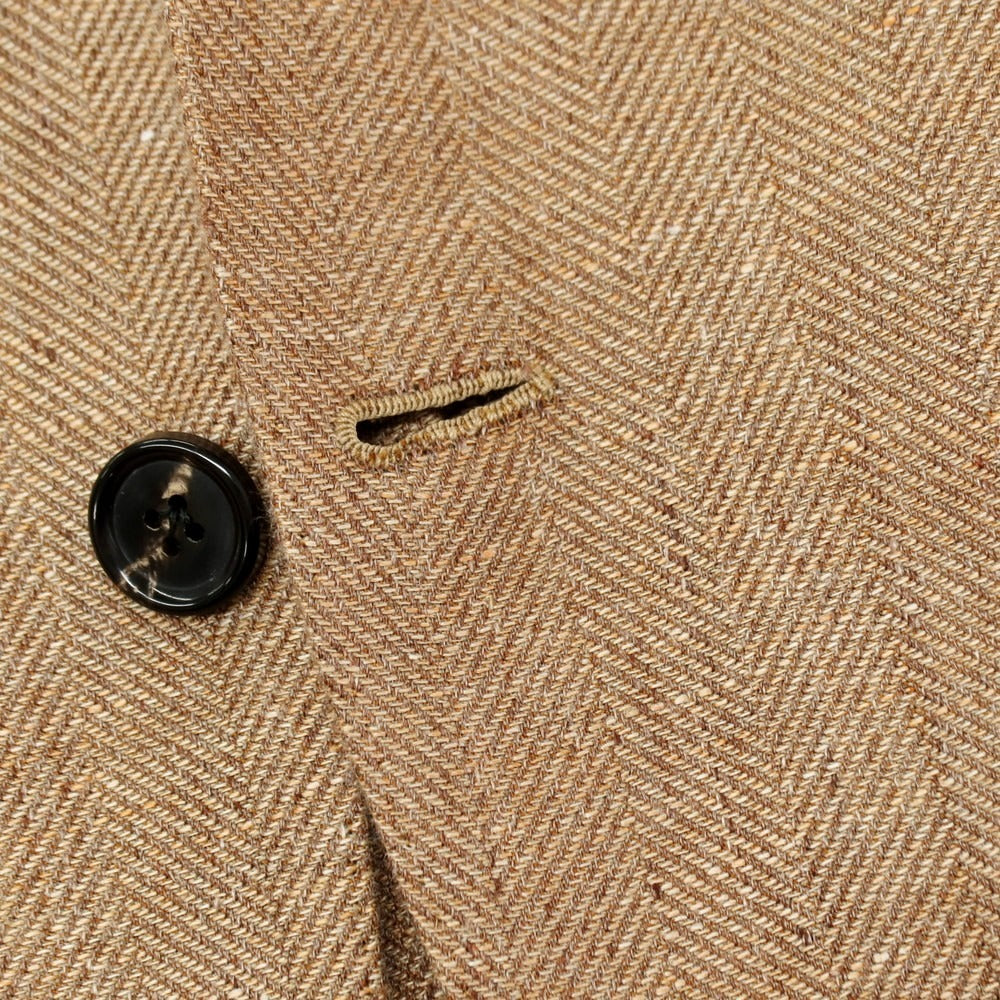 【中古】ルイジ ボレッリ Luigi Borrelli PROCIDA リネンウール ヘリンボーン 3B テーラードジャケット ブラウン【サイズ46】【 状態ランクB 】【 メンズ 】