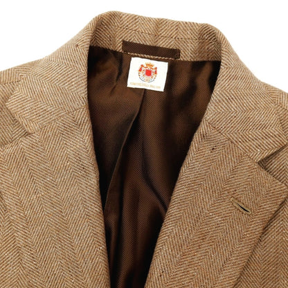 【中古】ルイジ ボレッリ Luigi Borrelli PROCIDA リネンウール ヘリンボーン 3B テーラードジャケット ブラウン【サイズ46】【 状態ランクB 】【 メンズ 】