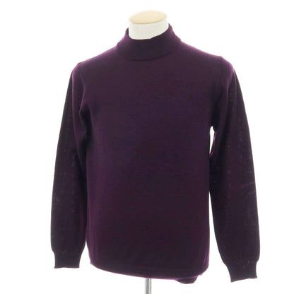 【中古】アレッサンドロルッピ Alessandro Luppi ハイゲージ ウール モックネック プルオーバーニット パープル【サイズ46】【 状態ランクA 】【 メンズ 】