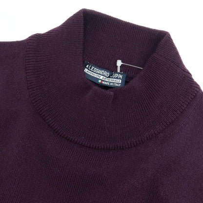 【中古】アレッサンドロルッピ Alessandro Luppi ハイゲージ ウール モックネック プルオーバーニット パープル【サイズ46】【 状態ランクA 】【 メンズ 】