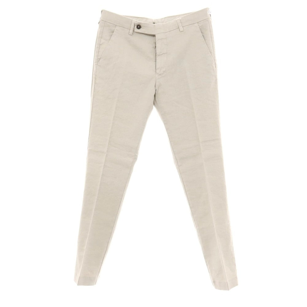 【中古】ベルウィッチ BERWICH ストレッチ リネンコットン カジュアルスラックスパンツ ライトグレージュ【サイズ46】【 状態ランクB 】【 メンズ 】