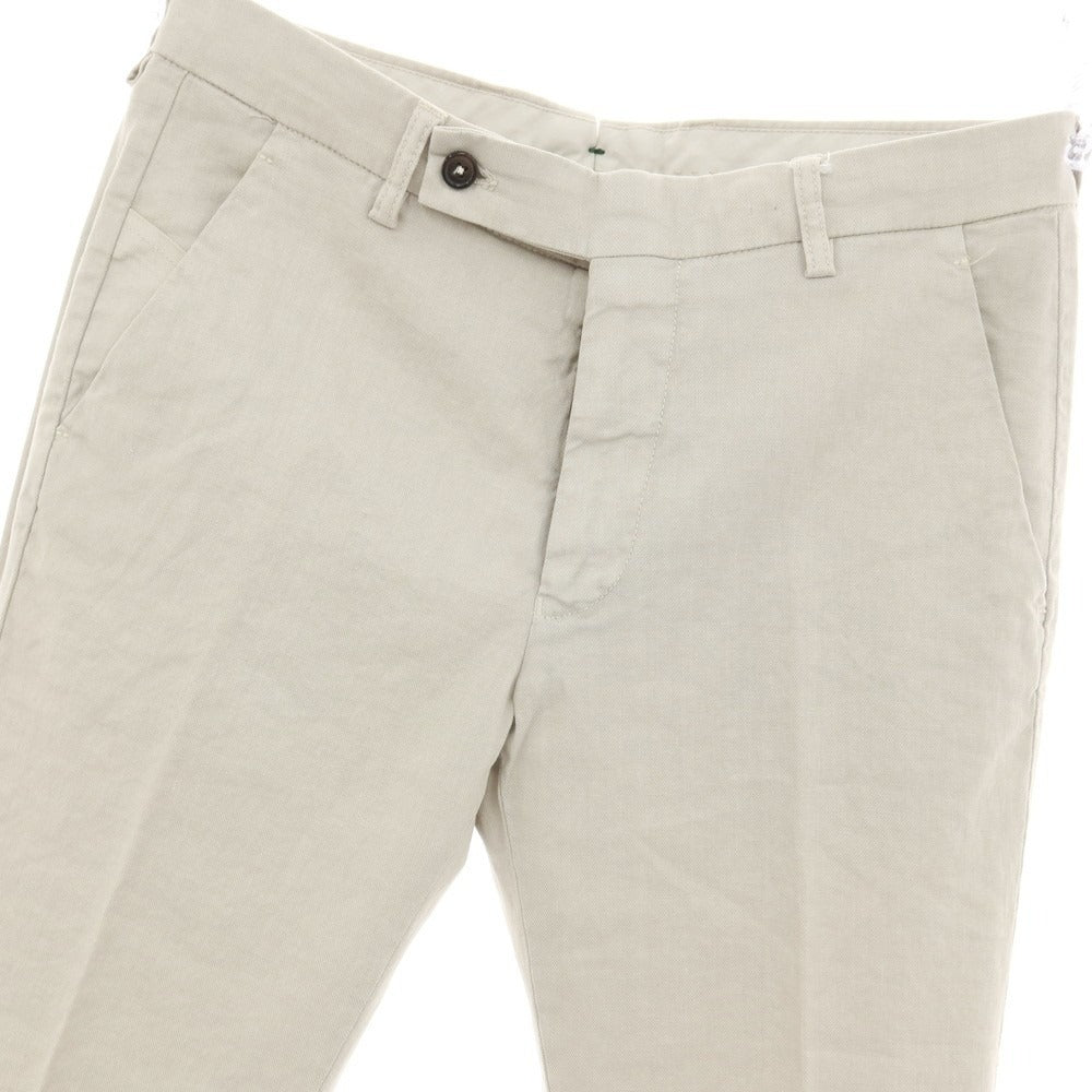 【中古】ベルウィッチ BERWICH ストレッチ リネンコットン カジュアルスラックスパンツ ライトグレージュ【サイズ46】【 状態ランクB 】【 メンズ 】