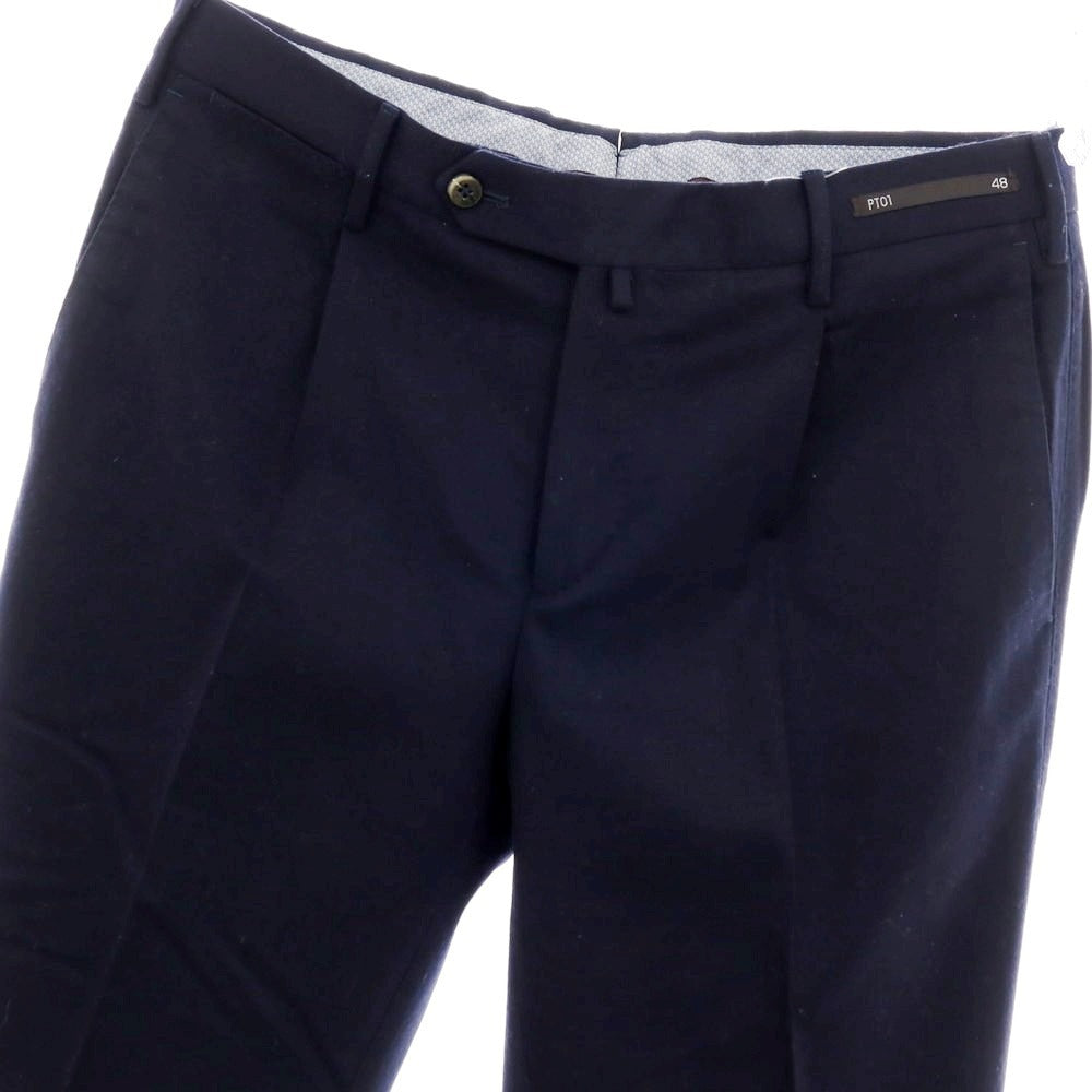 【中古】ピーティーゼロウーノ PT01 ストレッチウール ドレススラックスパンツ ネイビー【サイズ48】【 状態ランクC 】【 メンズ 】