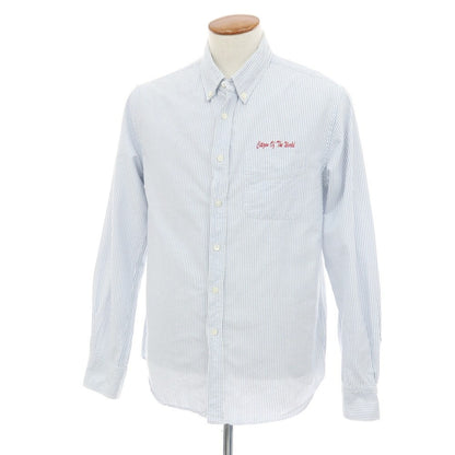 【中古】ピーティートリノ PT TORINO オックスフォード ストライプ ボタンダウンシャツ ライトブルーxホワイト【サイズ39】【 状態ランクB 】【 メンズ+A16 】