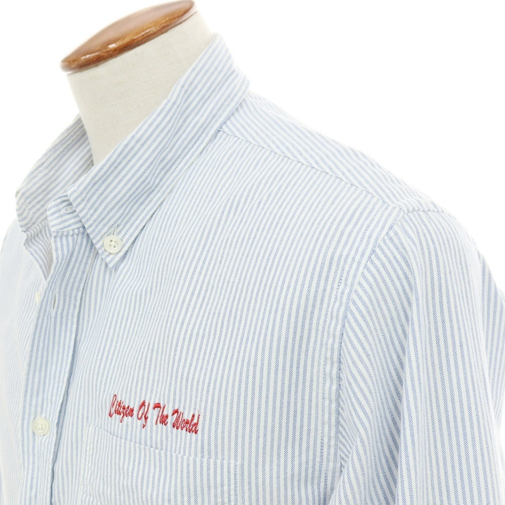 【中古】ピーティートリノ PT TORINO オックスフォード ストライプ ボタンダウンシャツ ライトブルーxホワイト【サイズ39】【 状態ランクB 】【 メンズ+A16 】