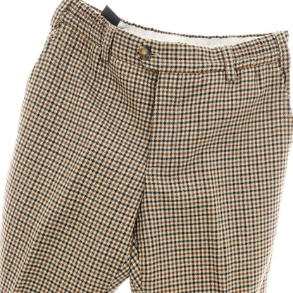 【中古】ピーティートリノ PT TORINO THE REBEL ウール ハウンドトゥース柄 イージースラックスパンツ ブラウン系【サイズ32】【 状態ランクC 】【 メンズ 】