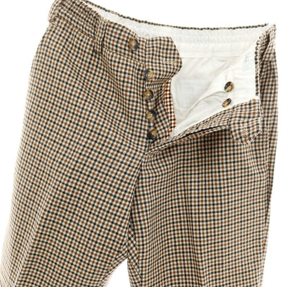 【中古】ピーティートリノ PT TORINO THE REBEL ウール ハウンドトゥース柄 イージースラックスパンツ ブラウン系【サイズ32】【 状態ランクC 】【 メンズ 】