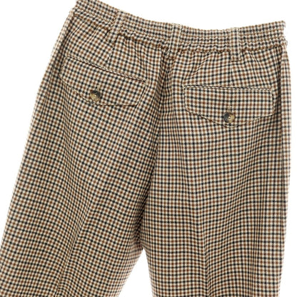 【中古】ピーティートリノ PT TORINO THE REBEL ウール ハウンドトゥース柄 イージースラックスパンツ ブラウン系【サイズ32】【 状態ランクC 】【 メンズ 】