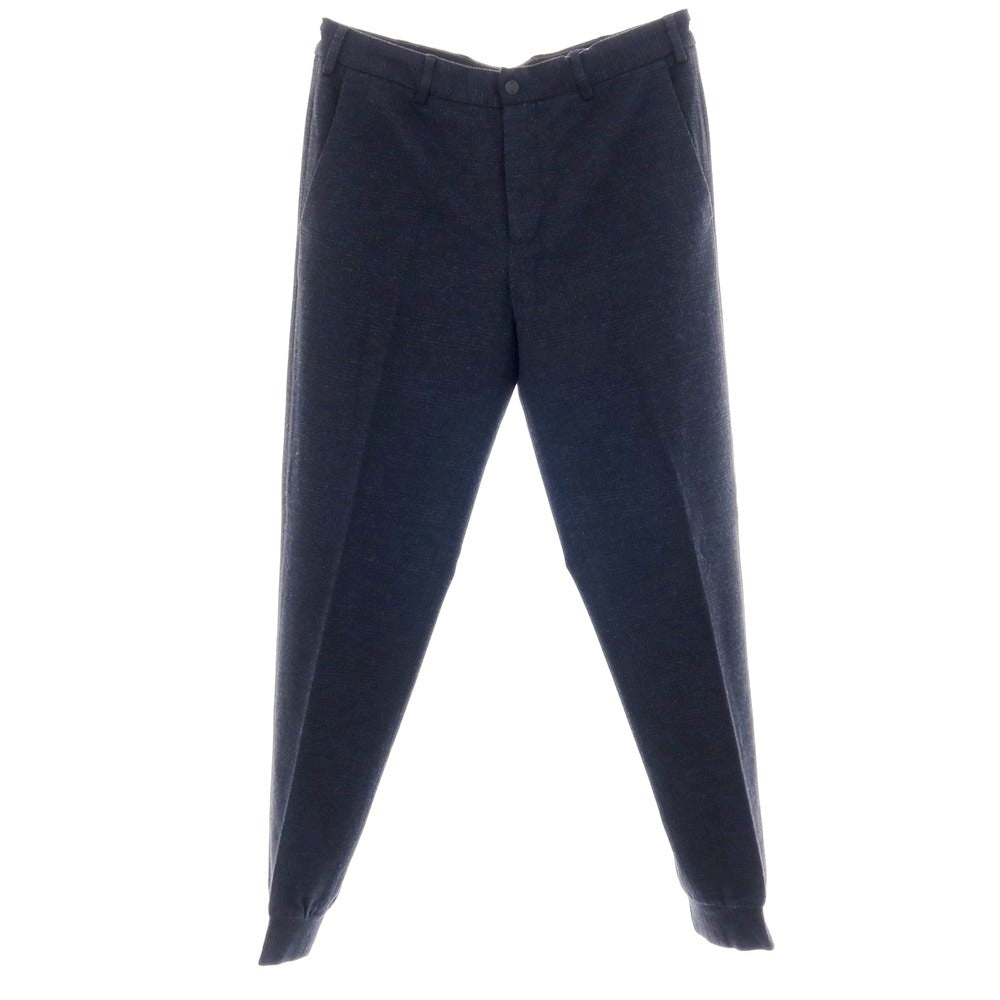 【中古】ピーティートリノ PT TORINO DELTA レーヨンナイロン チェック リブ カジュアルスラックスパンツ ネイビー【サイズ48】【 状態ランクB 】【 メンズ 】