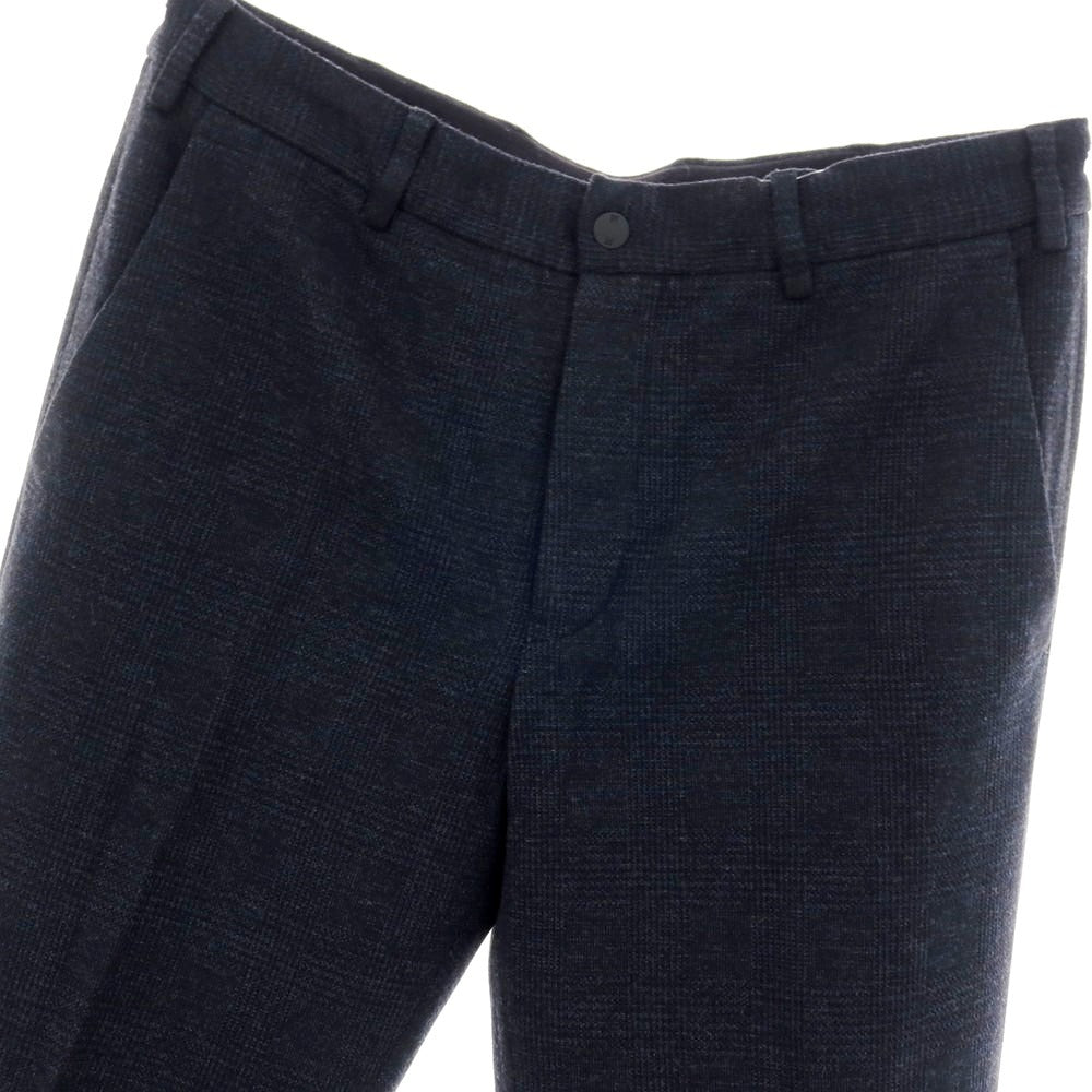 【中古】ピーティートリノ PT TORINO DELTA レーヨンナイロン チェック リブ カジュアルスラックスパンツ ネイビー【サイズ48】【 状態ランクB 】【 メンズ 】