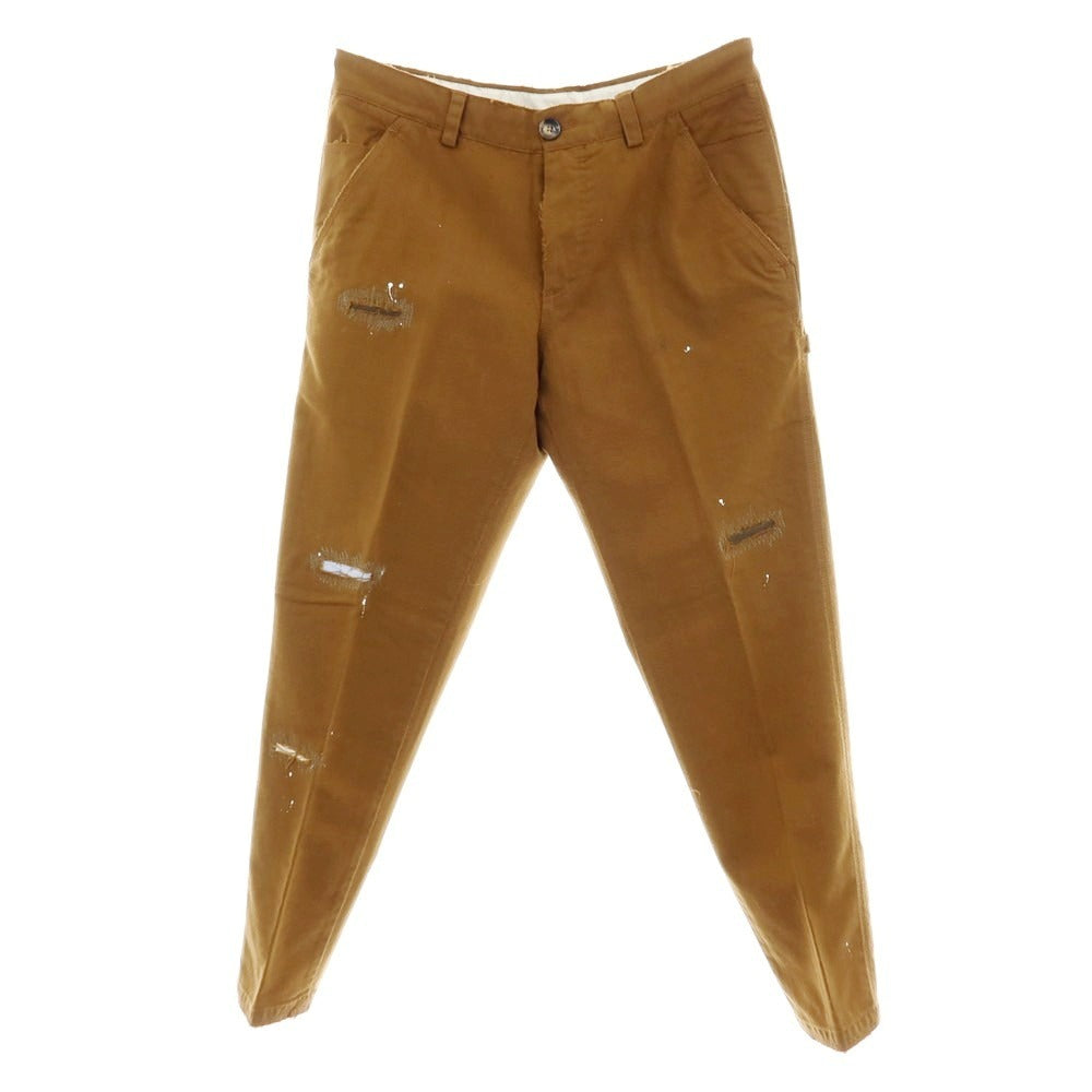 【中古】ピーティートリノ PT TORINO THE WORKER ウールモヘヤ リペア加工 ワークパンツ ブラウン【サイズ32】【 状態ランクB 】【 メンズ 】[APD]